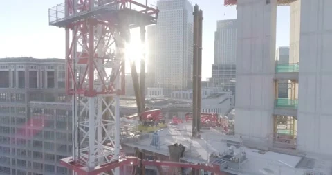 [4K] Drone Flying Through Skyscraper Under Construction in Central London Stock Footage 138962255