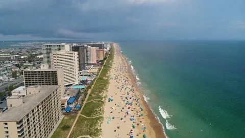 4K Drone Footage Beach Ocean City Stock Footage 149126880