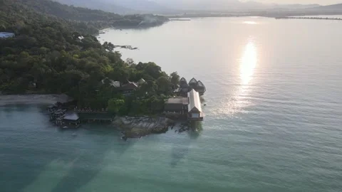 4K Drone Footage of Beach Resort at Pantai Kok, Pulau Langkawi, Malaysia Stock Footage