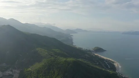 4k Drone Footage - Beautiful Mountains and Beaches near Quy Nhon Vietnam. Video stock 342000581