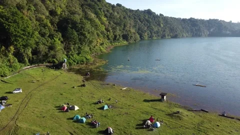4K Drone Footage Captivating Views of Lakeside Camping 動画素材 241907357