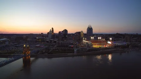 4K Drone Footage - Cincinnati, OH Skyline Stock Footage 112348751