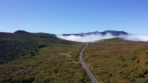 4K drone footage of empty road weaving through forests in Madeira, Portugal Stock-Footage 138708995