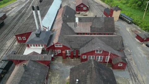 4K drone footage from a flight through historic Orbisonia, Pennsylvania. Stock Footage 243369338