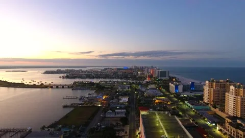 4K Drone Footage flying between Clearwater Bay and Beach at Sunrise Stock Footage 195130219