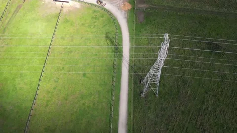 4K drone footage flying over a green pasture Stock Footage 219518219