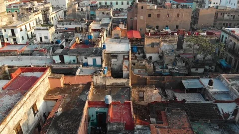 4k drone footage Havanna Cuba golden hour 3 Stock Footage