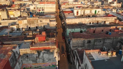 4k drone footage Havanna Cuba golden hour 2 Stock Footage