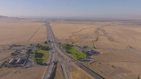 4K Drone Footage of Interstate 5 Northern Tejon Pass, California Stock Footage 316795047