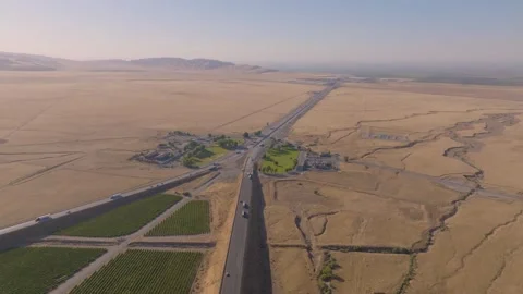 4K Drone Footage of Interstate 5 Northern Tejon Pass, California Stock Footage 316795100