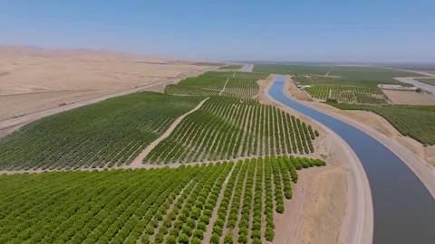 4K Drone Footage of Interstate 5 Central Valley, California Stock Footage 316795166