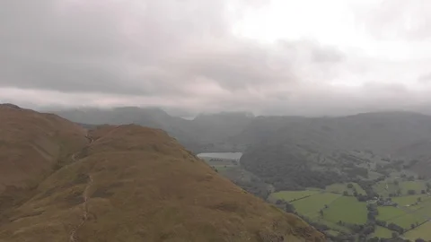 4K Drone Footage Of Lake District, UK. Stock Footage