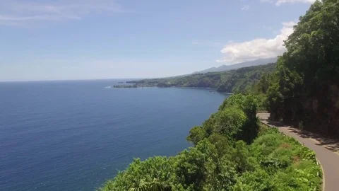 4k Drone footage Maui, Hawaii Road to Hana Coast Stock Footage