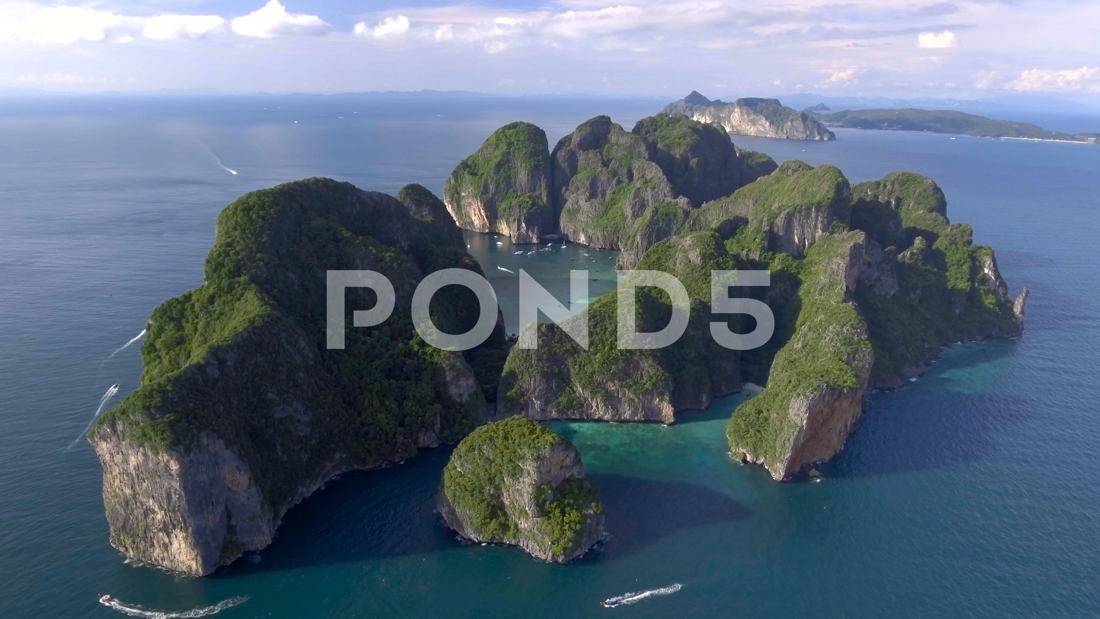 4K drone footage of Maya Bay and Koh Phi... | Stock Video | Pond5