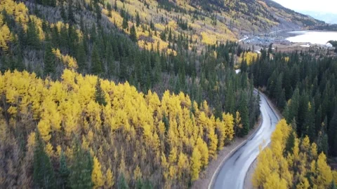4K Drone Footage - Mountain Fall Colors Stock Footage 215483049