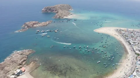 4k Drone footage - Nhon Hai Beach, Vietnam. Near Quy Nhon Stock Footage 342000989