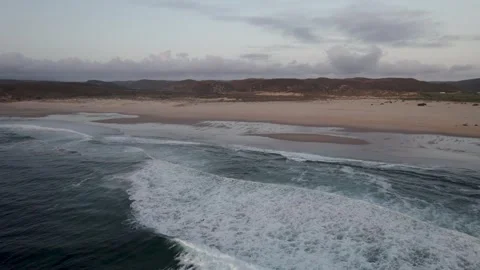 4K Drone Footage of Ocean Waves Crashing on a Beach in Portugal – Aerial View Stock Footage 314522683