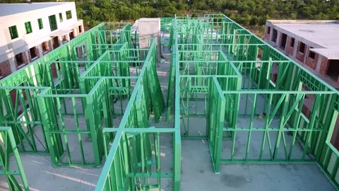 4k Drone footage over a construction site. Stock Footage 247361319
