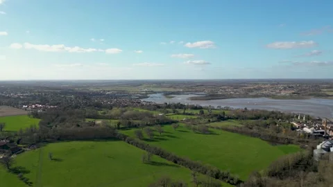 4k drone footage of the River Stour near Mistley in Essex, UK Video stock 237707953