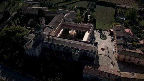4K drone footage of Royal Monastery of Santes Creus Stock-Footage 328216697