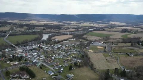 4K drone footage of a small town in central Pennsylvania. Stock Footage 236597397