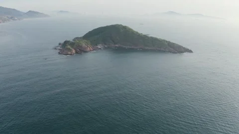 4k drone footage - Sunrise over islands near Quy Nhon. Vietnam Stock Footage 342000458