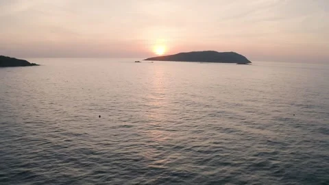 4k drone footage - Sunrise over islands near Quy Nhon. Vietnam Video stock 342000626