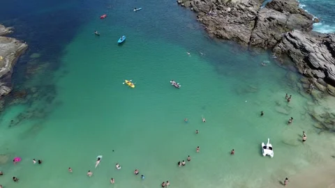 4K Drone Footage – Top Down View of Ferradurinha Beach and Crystal Waters Video stock 339039555