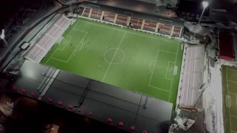 4K Drone-Football stadium Stock Footage
