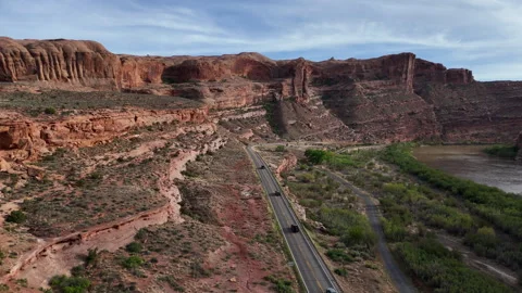 4K Drone Gentle Sunset Over the Upper Colorado River Scenic Byway Vídeo Stock 313512058