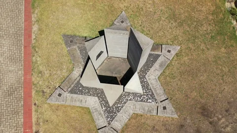 4k drone Holocaust memorial Stock Footage 126612211