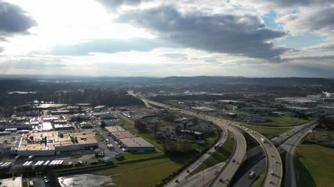 4k Drone Hyperlapse Sunshine over a Highway Stock Footage 260353506