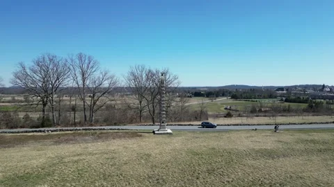 4K Drone Journey Through the Historic Battlefields of Gettysburg, Pennsylvania Stock Footage 236597384