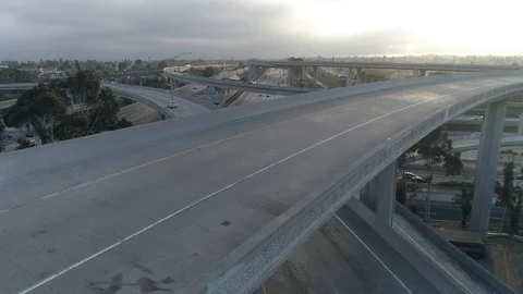 4k Drone of LA's busiest intersection Stock Footage 94514248