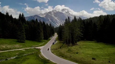 4K Drone Motorcycle Mountains 9 Stock Footage 161783896