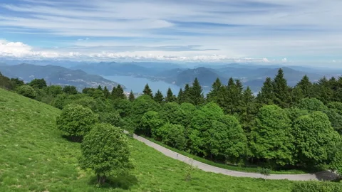 4K Drone Mottarone-The Land of 7 Lakes Italy beatiful Aerial View video 03 Stock Footage 300621981