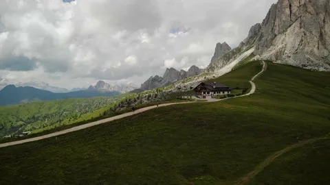 4K Drone Mountain Hut 10 Stock Footage 161783900