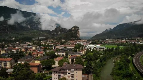 4K Drone Mountain Town 17 Stock Footage 161783877