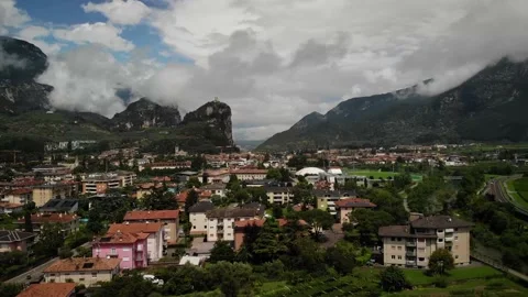 4K Drone Mountain Town 19 Stock Footage 161783870