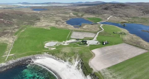 4k Drone, North Uist Space Port, Outer Hebrides Scotland Stock Footage 309567200