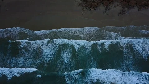 4k Drone Ocean Top View Slow Pan Stock Footage 124243228