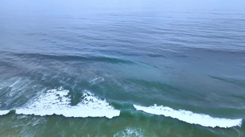 4K DRONE Ocean Waves From Above Stock Footage 219673604
