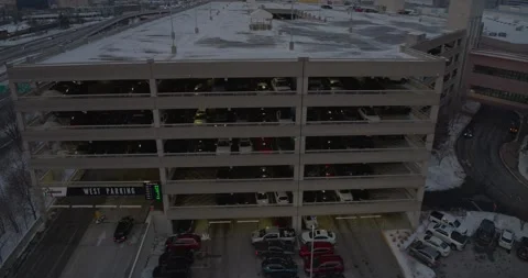 4K Drone Orbit Of West Parking Lot Mall Of America Bloomington Minnesota Stock Footage 257418145