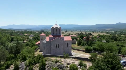 4K Drone Orbiting Shot Around Orthodox Church in Croatia Stock Footage 312689311