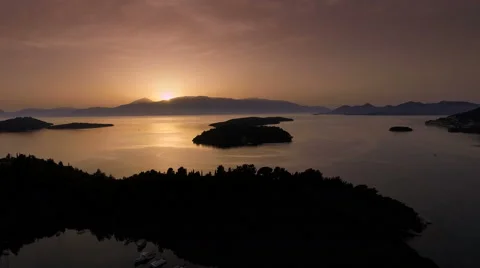 4K Drone Over Islands at Dawn Stock Footage 65031641
