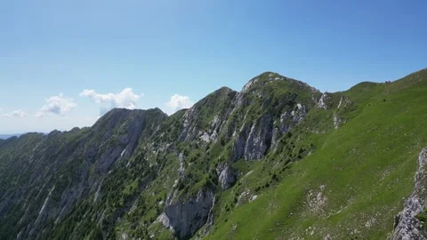 4K drone pass over mountain ridge – cinematic aerial nature shot Stock Footage 343818457