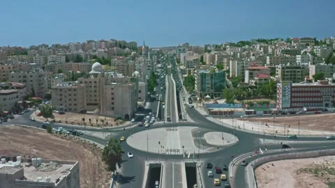4K Drone Push-in shot for suburban growth with Mosque in Amman-Jordan 5/6/2023 Stock Footage 297229799