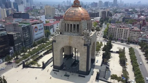 4k Drone Raise of El Monumento a la Revolución(Revolution Monument) Stock Footage 89740607