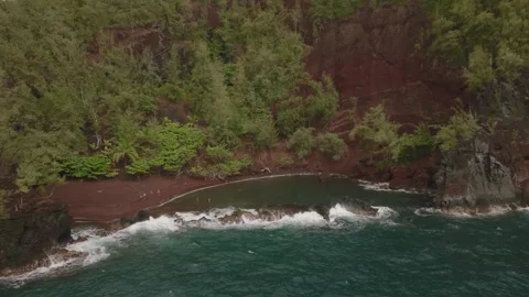 4k Drone of Red Sand Beach in Maui, Hawaii 1 Video stock 240498624