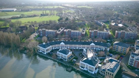 [4K Drone] River thames view above Chiswick Pier Trust Stock-Footage 304734823
